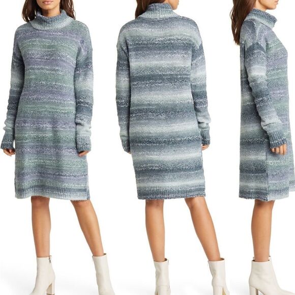 CASLON Space Dye Shine Long Sleeve Sweater Dress Size S NWOT - Picture 1 of 10